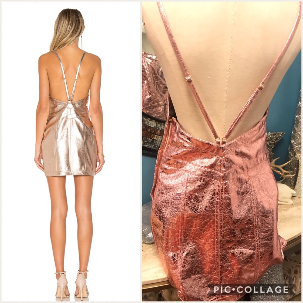 For Love & Lemons Luna Metallic Pink NWT 💗size M - Picture 2 of 16